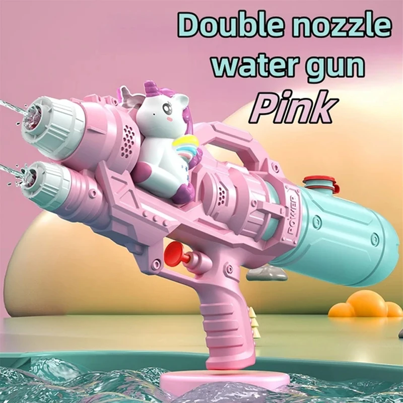 Unicorns,Dinosaurs, ducks, twin sprinklers Water Summer Soaker Squirt Guns for Pool Yard Lawn Beach Party Games Water Toys 2
