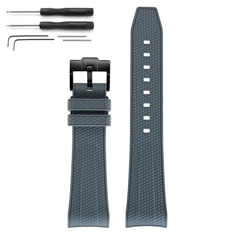 Green Abyss Waterproof Sport Woven Silicone Watch Band with Curved End Design, 22mm