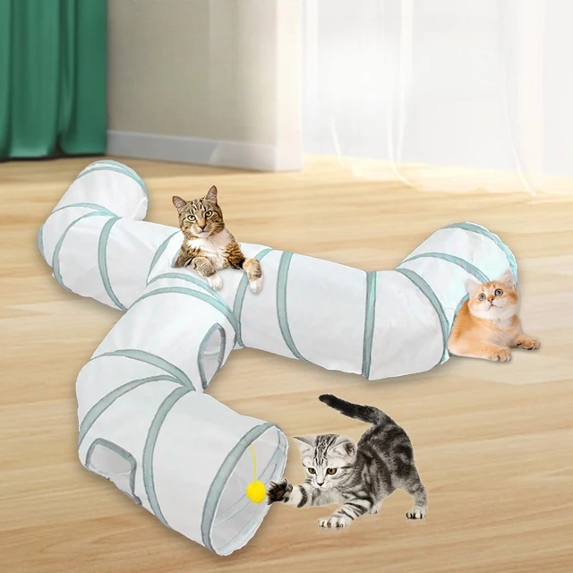 New Gray and White Faucet Cat Channel Dragon Cat Pet Tunnel Toy Porous Entry and Exit for Increased Self Entertainment Foldable New Gray and White Faucet Cat Channel Dragon Cat Pet Tunnel Toy Porous Entry and Exit for Increased Self Entertainment Foldable