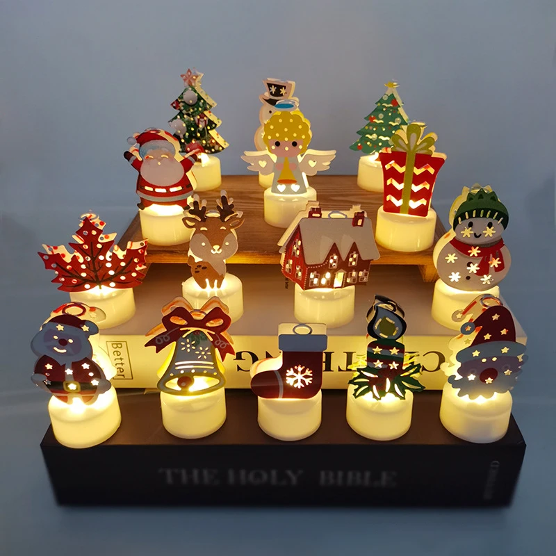 

Christmas Electronic Candle Light Luminous Button Battery LED Lights New Year Party Decor