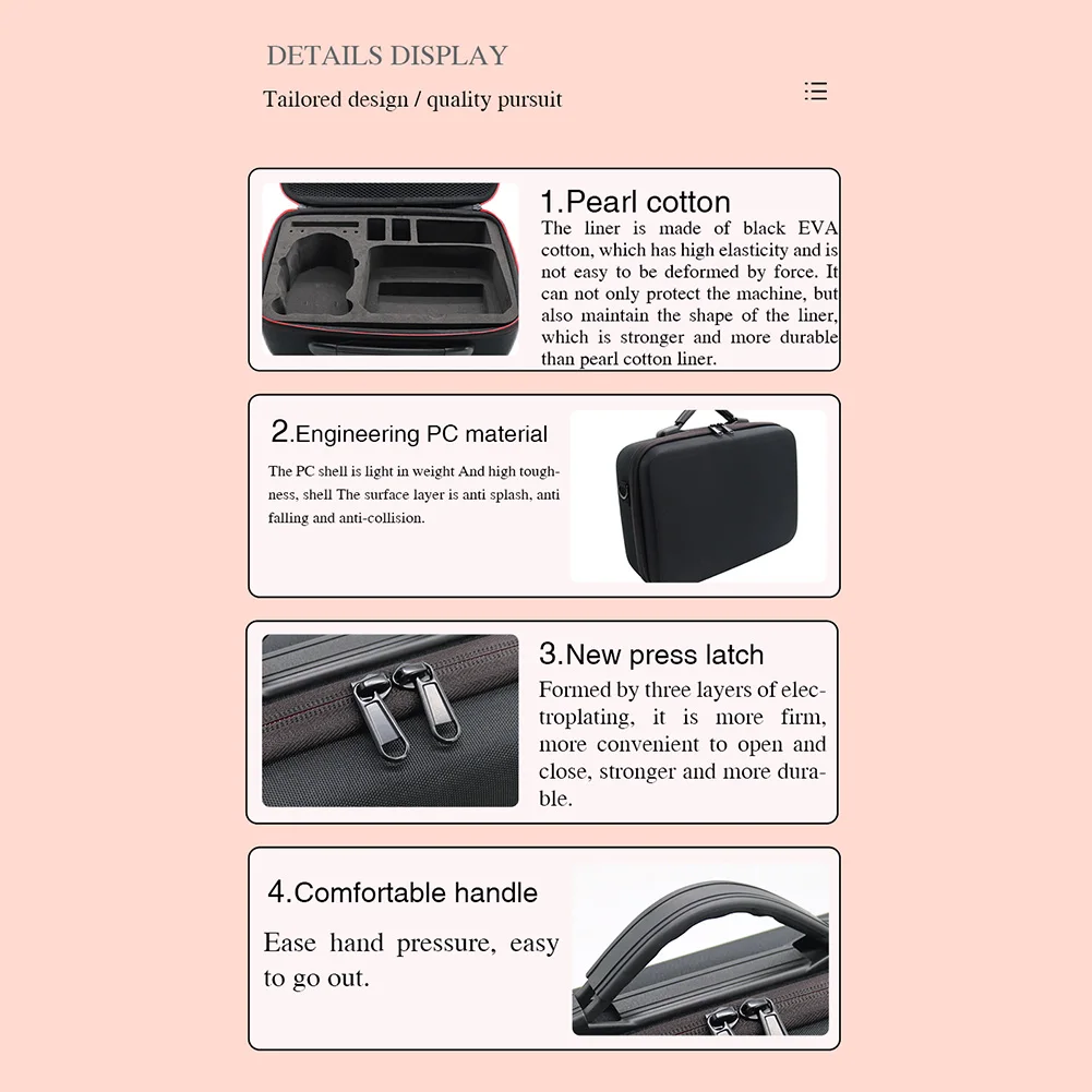 어깨끈이 달린 휴대용 케이스 드론 케이스 가방 PU/나일론 리모컨 배터리 드론 본체 프로펠러 가방 DJI Mini 3 Pro용