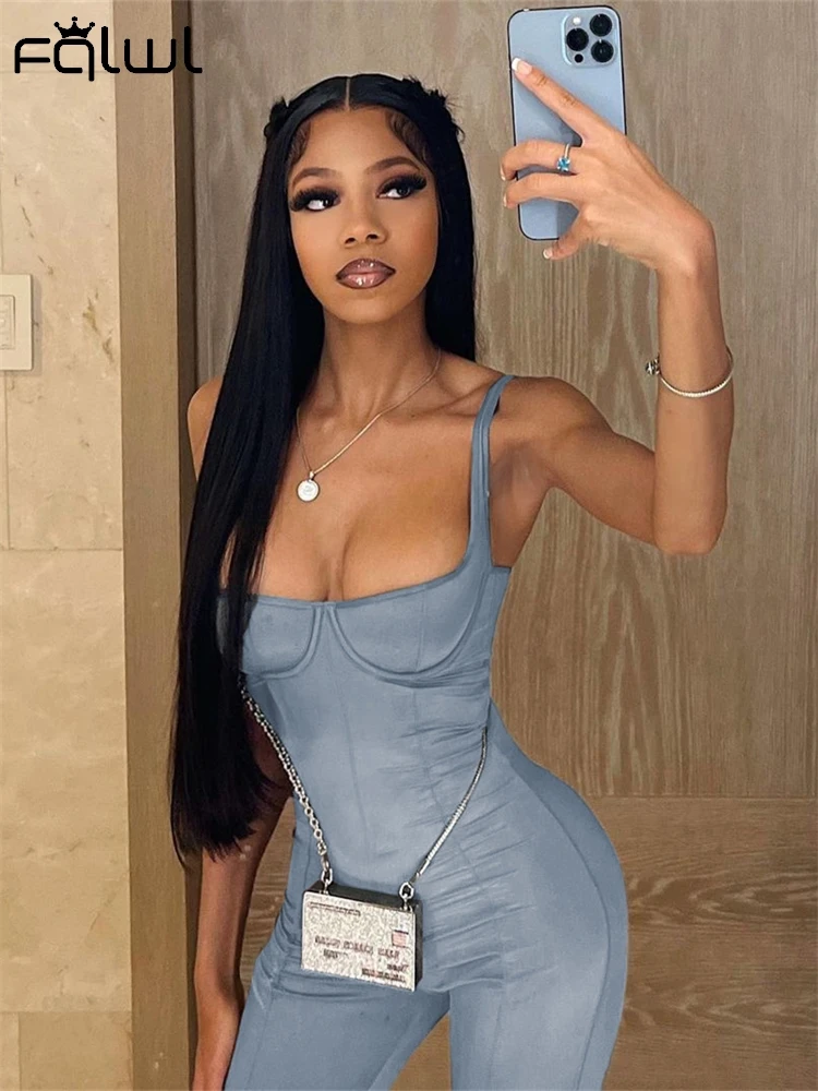 

Женский Облегающий комбинезон без рукавов, с открытой спиной