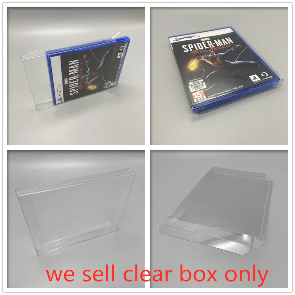 10Pcs Pet Box Protector Per Spider-Man: Miles Morales Scatole Di Raccolta Trasparenti Per Playstation 5 Ps5 Shell Clear Display Case