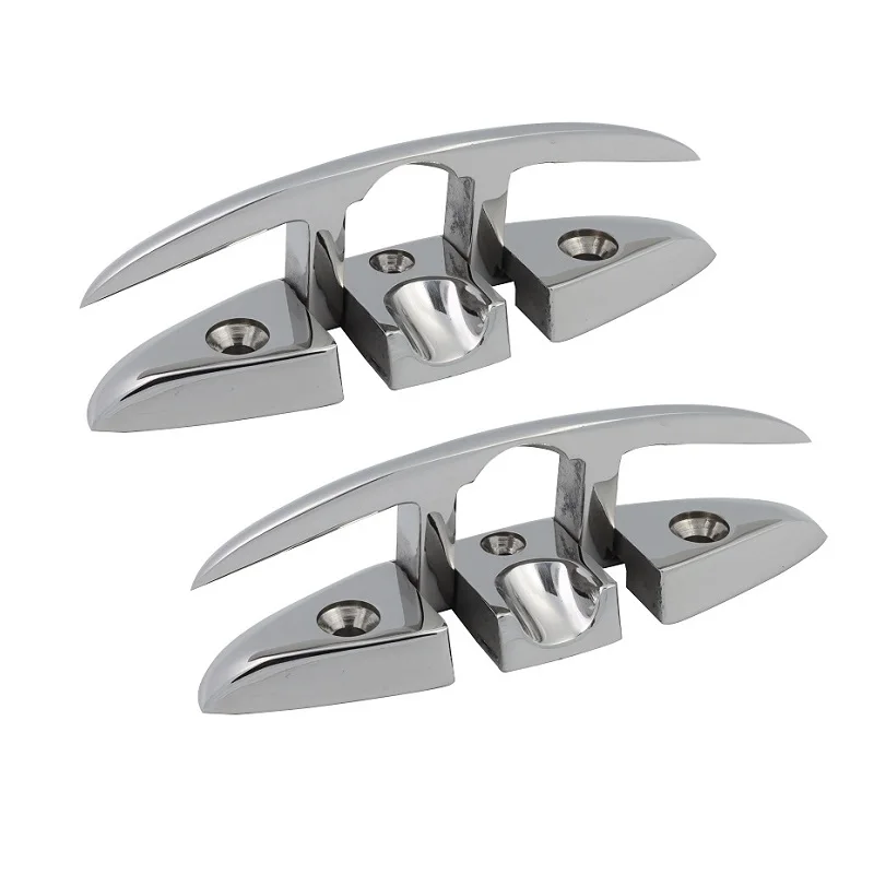 스테인레스 스틸 316 플러시 보트 클리트, 해양 요트 범선, 플로팅 도크 클릿, 보트 액세서리, 5 인치, 6 인치, 2 개