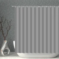 Pure White Grey Polyester Fabric Shower Curtains Black Blue Yellow Gradient Purple Waterproof Bath Curtain For Bathroom Decor 1