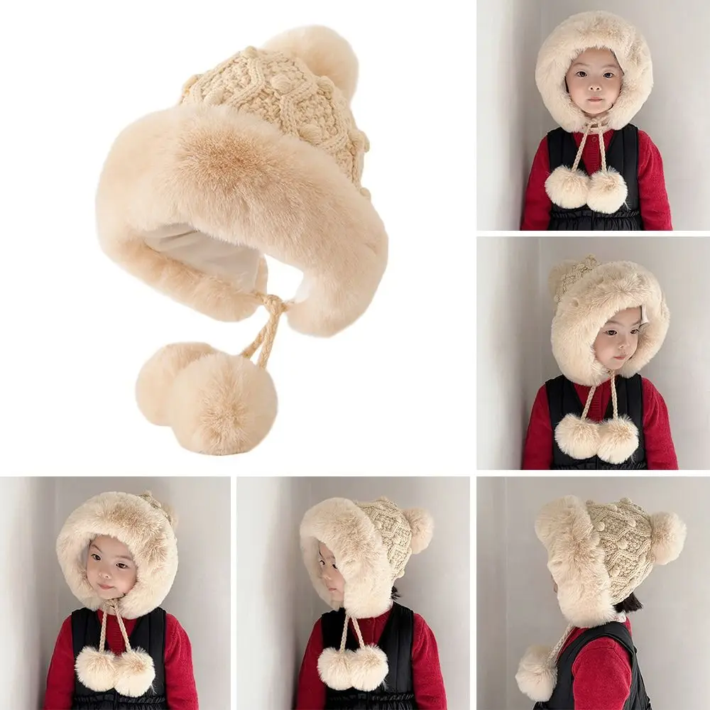 Knitted Kids Winter Beanie Hat Windproof Ear Protection
