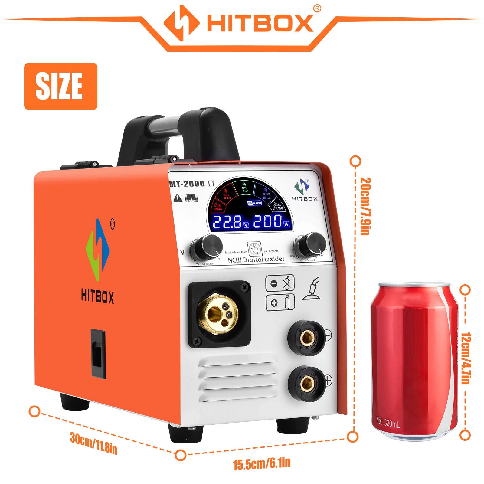 HITBOX MIG Welding Machine MT2000II MIG Gasless  CO2 Gas Shielded 4 in 1  Welding Machine Single Voltage 220V～240V MMA Lift TIG 6