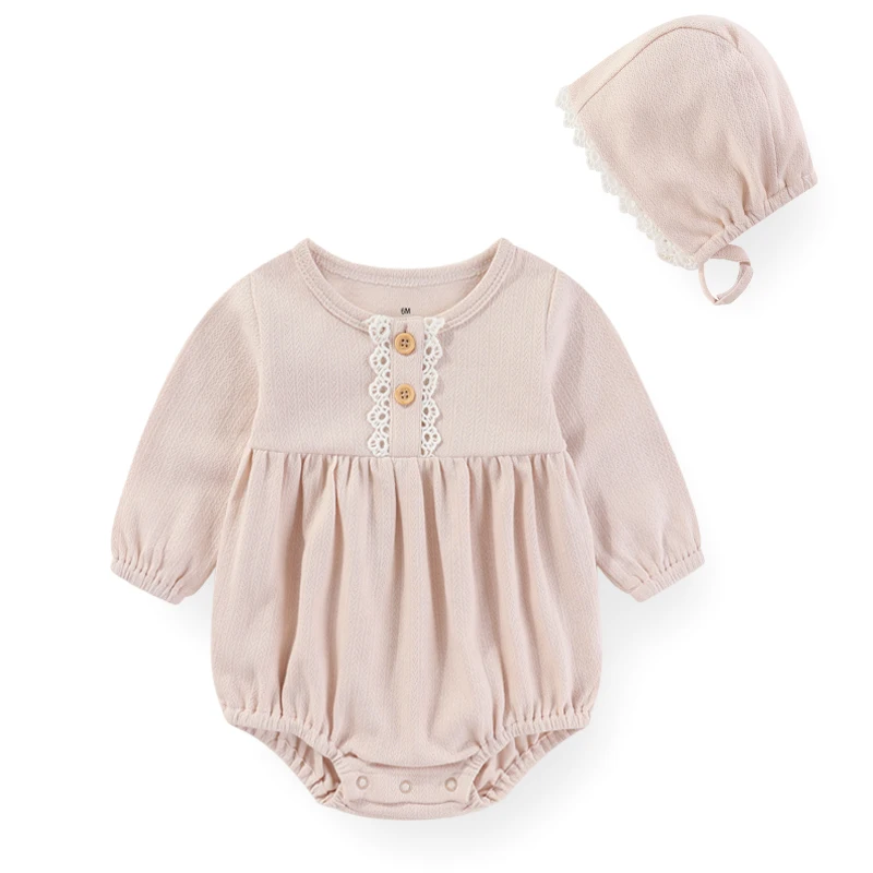 

Kiddiezoom Fashion Four Seasons Sweet Baby Girls Bodysuit +Hats（Headband） 6-24Months Sweet Cute Newborn Girl clothing sets