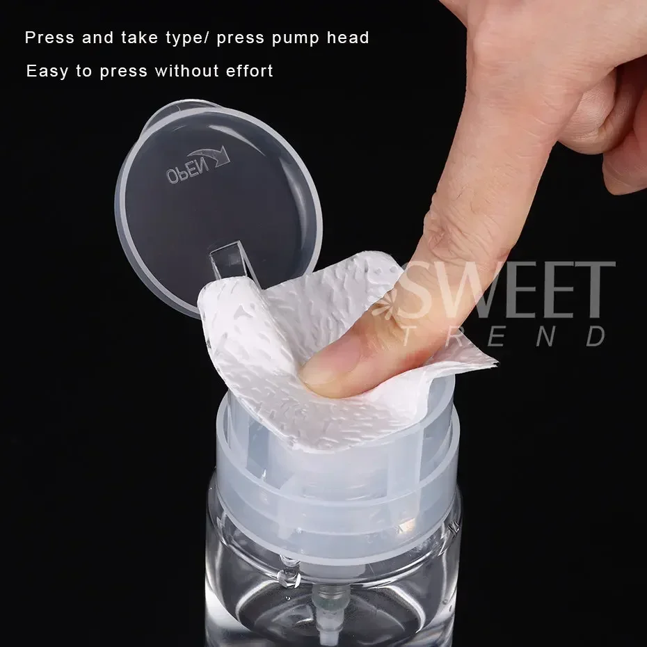 Nail Storage Bottles Refillable Empty Liquid Press Pump Dispenser Nail Art Polish Remover Cleaner 100 ml