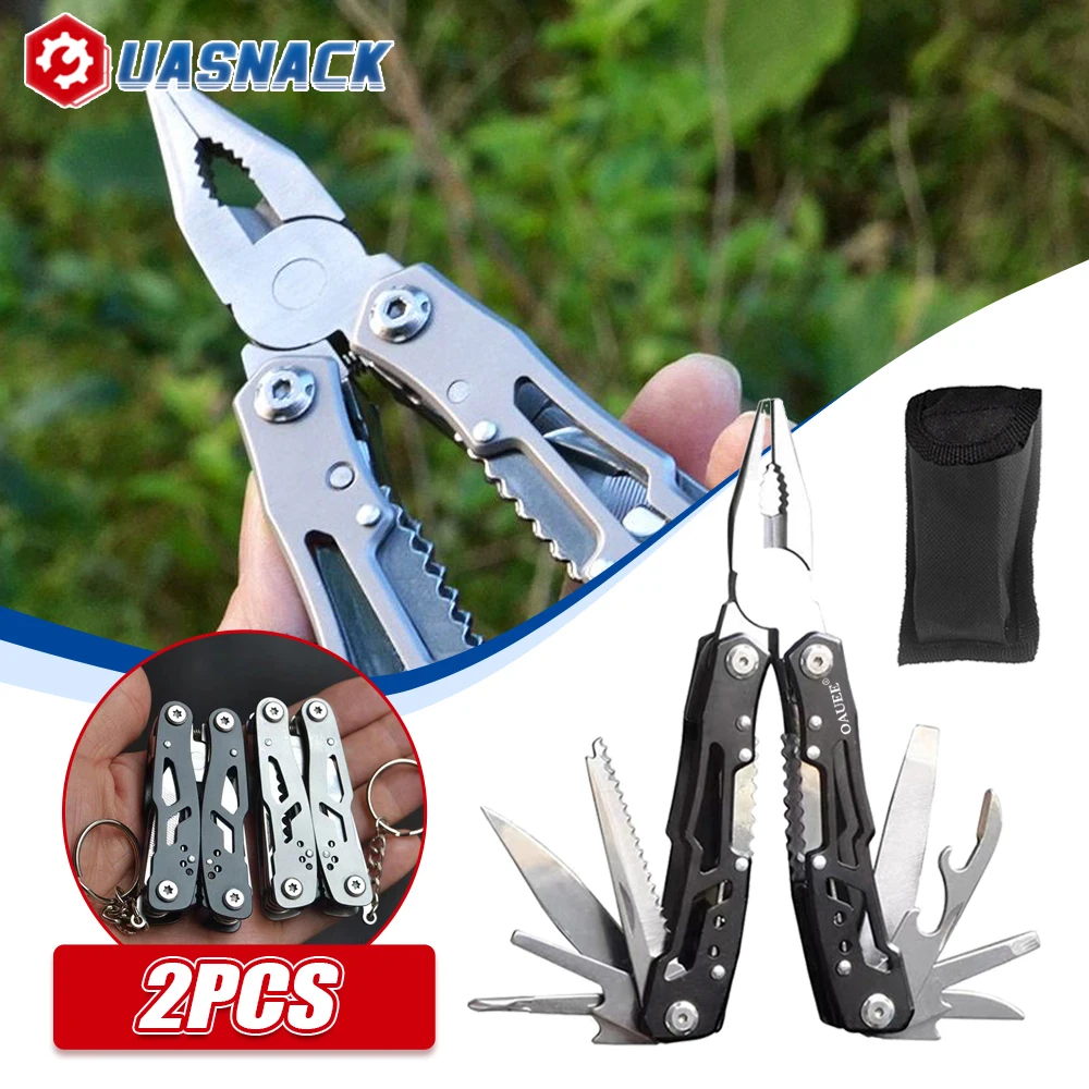 Cuchillo multifunción, navaja suiza de acero inoxidable, herramienta  multifunción de bolsillo con alicates, destornillador, abrebotellas para  camping, senderismo