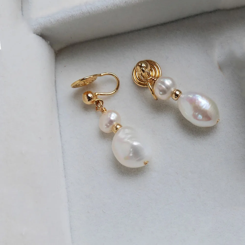 Non Pierced Irregular Simulated Pearl Clip On Earrings For Women Geometric Earcuffs Fake Piercing Ear Jewelry Earcuff Para Mujer