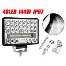 

1PCS 144W 3030 48-LED Work Driving Light Car Truck Lamp 4WD Off-Road Large View 6000K for SUV Off-road Vehicle Motorcycle Truck
