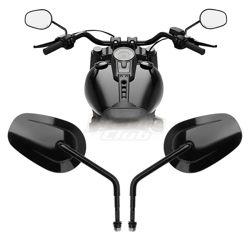 할리 투어링 킹 로드 글라이드 Sportster 883 1200 Dyna Heritage Softail FXDB 블랙 오토바이 8MM 후면보기 미러