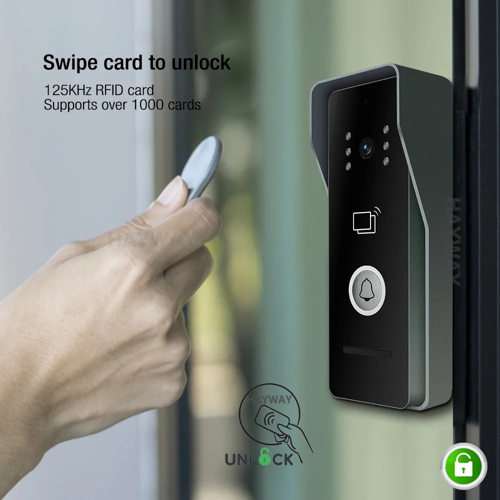 Hayway 10 " Tuya WiFI Smart 1080P Video Intercom System With Mobile Detection IPS Full Touch Monito ID Access Control Unlocking