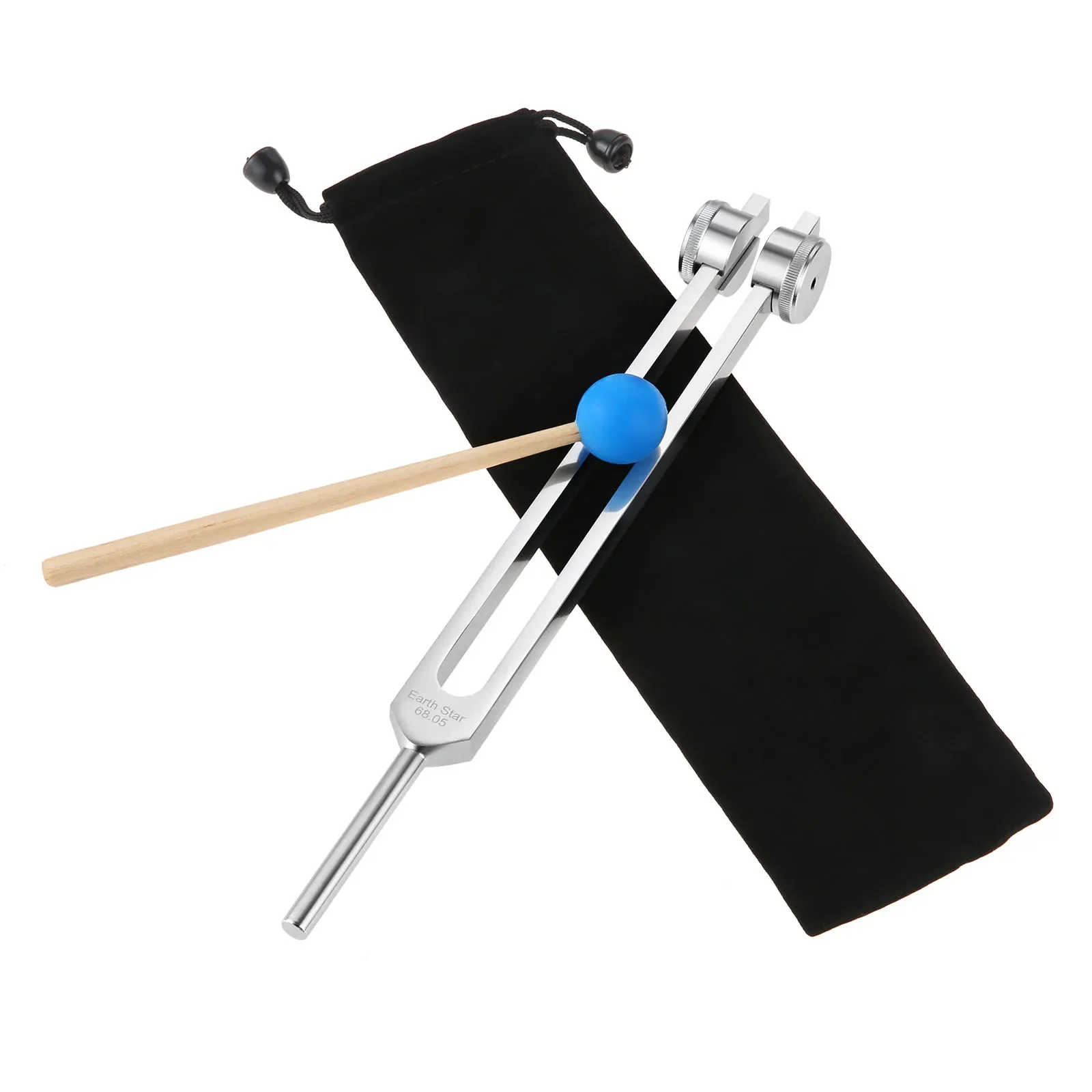 Aluminum Alloy 68.05Hz Tuning Fork with Silicone Hammer Bag for Solfeggio DNA Repair Healing Musical Instrument Sound Therapy musical percussion instrument