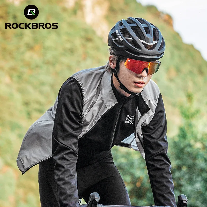 ROCKBROS Cycling Vest MTB Breathable Waterproof Bike Jacket Reflective Safety Vest Outdoor Running Lightweight Sport Wind