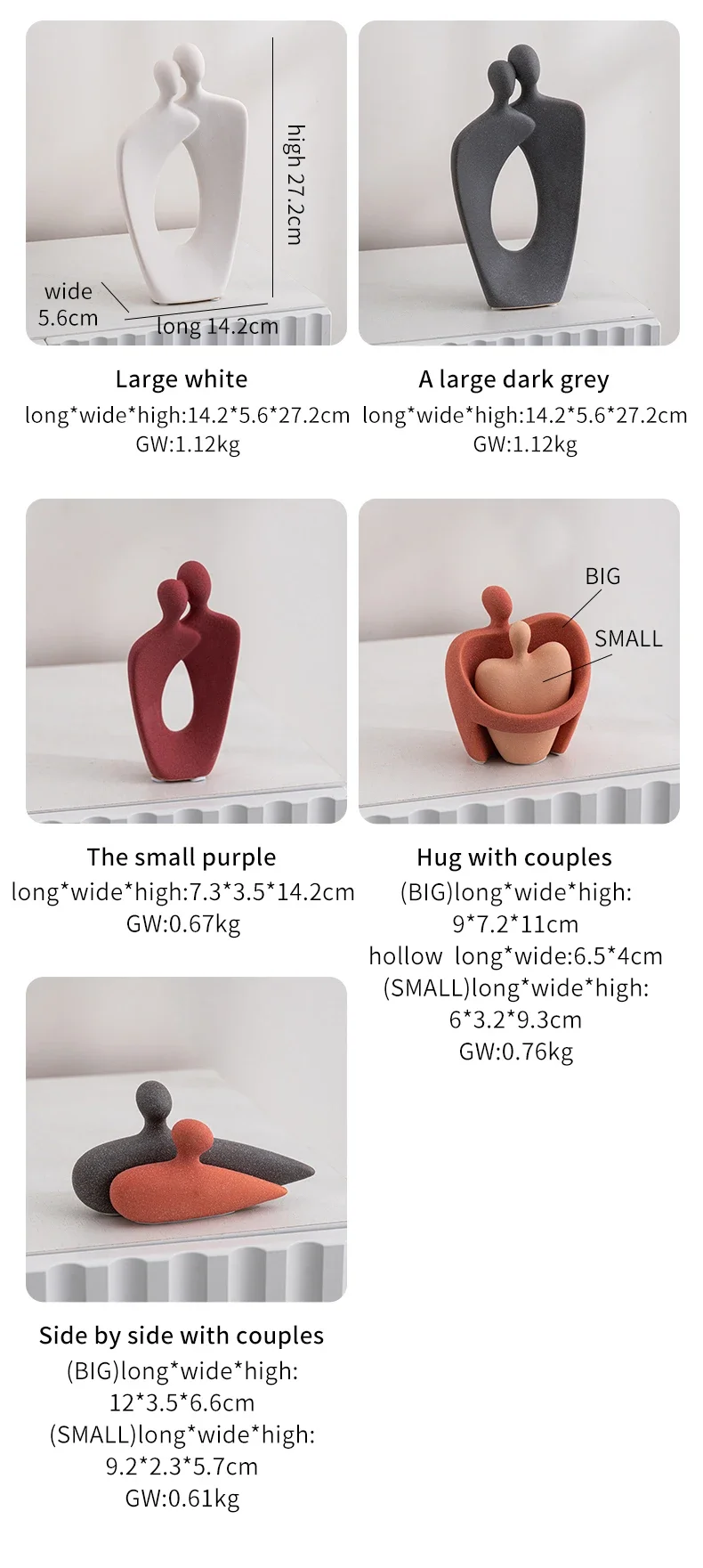 Aesthetic Home Decoration Abstract Hug Lovers Statue