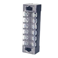 1PCS TB1506 Dual Row Thick Copper Screw Terminal Block Flame Retardant Grounding Strip Wire Connector Durable 600V 15A 3