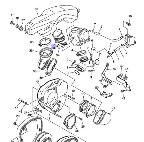Tuyere intake Yamaha XVS 125 250 00-04 |