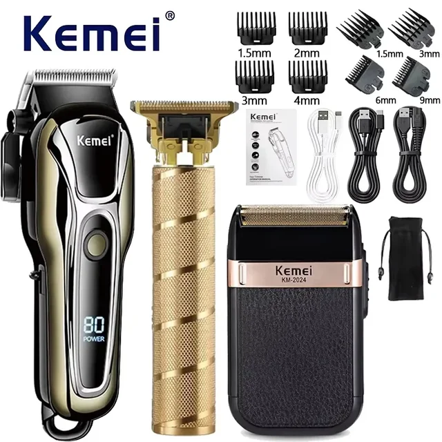 58703-84d007.jpg Kemei Professional Electric Hair Clipper Adjustable Electric Hair Clipper Men's Powerful Beard Rechargeable Hair Clipper for Men