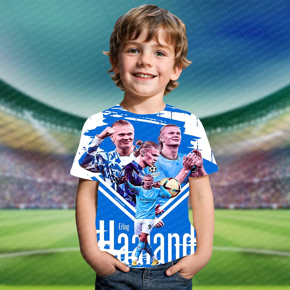 Classic Norwegian Haaland 3D Printed Pattern Kids Adult Men's Sports Shirt T-shirt Summer Football Fan Fashionable High-Quality 5