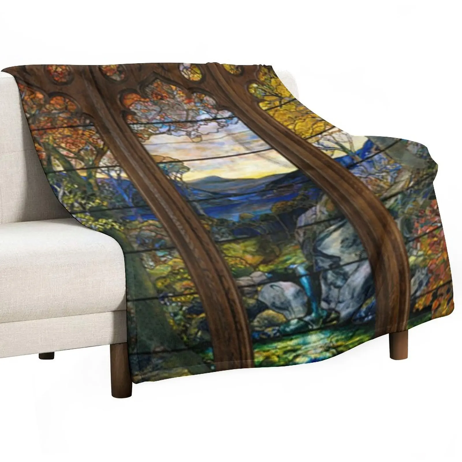 

Autumn Landscape - Louis Comfort Tiffany Throw Blanket Thin manga bed plaid Blankets