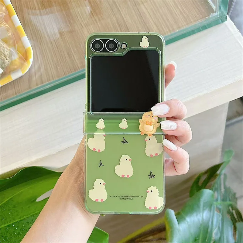 Charming Cartoon Chicken Hinge Phone Case with Chain