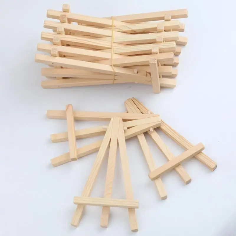 10Pcs A-frame Artist Easels Set Mini Desk Easels Wooden Display Stand Adjustable - 2