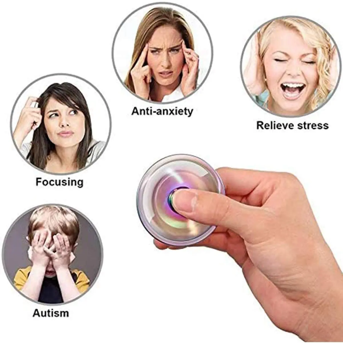 Dragon Wings Eye Tri Fidget Spinner Metal Hand Spinner Low Noise High Speed Focus Toy with Steel Self-Lubricating Bearing 5