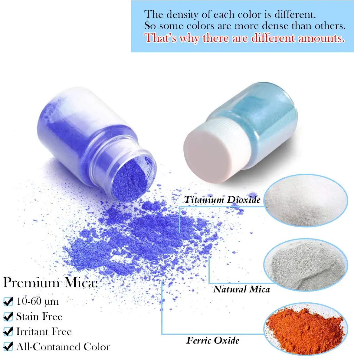 SEISSO 50 Colors Mica Powder Pigment Pure Pearl Epoxy Resin For