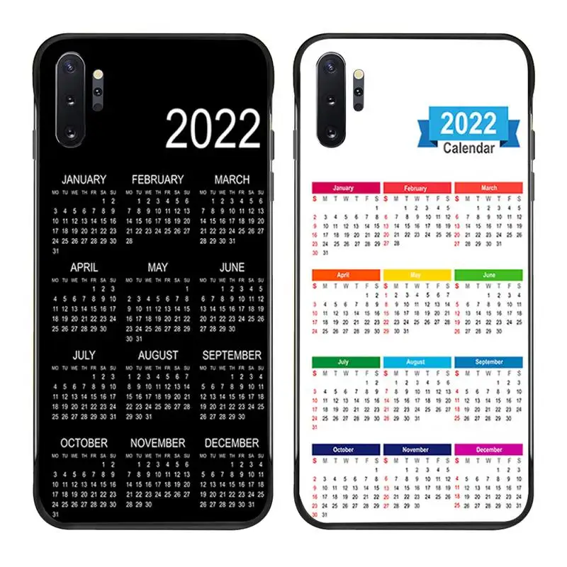 Чехол для телефона с календарем 2022 и надписью Samsung Galaxy Note20 ultra 7 8 9 10 Plus lite M21 M30S M51 M31S