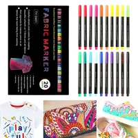 20 Colors/set Waterproof Colorfast Fabric Textile Marker Pen Permanent Color For DIY Clothes Art Graffiti Drawing Painting Pen 2