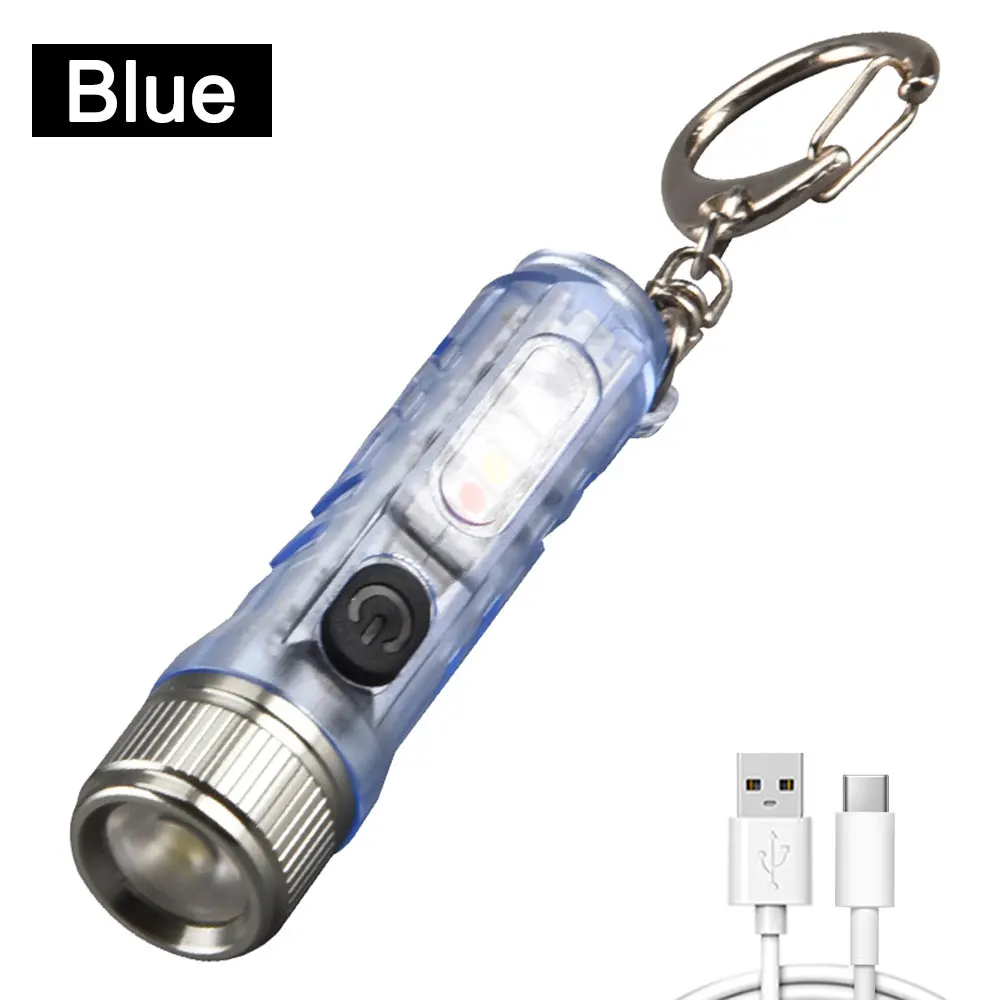 S11 Flashlight Mini Keychain Flash Lamp UV Light Magnetic 11 Light Modes Torch With USB TypeC Rechargeable IPX6 Waterproof pocket flashlights Flashlights