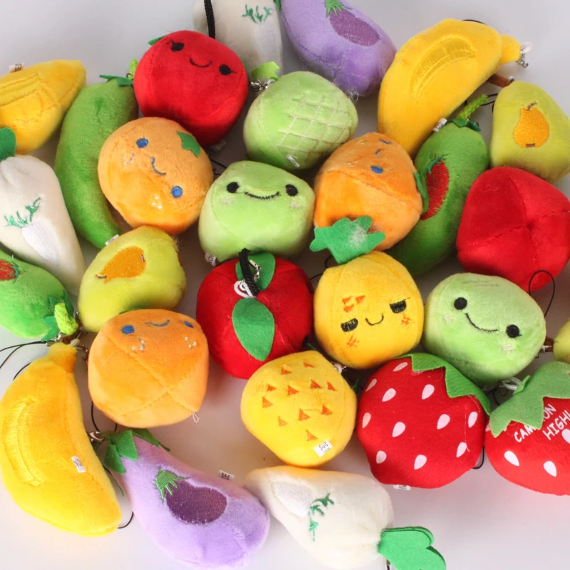 Muñecas de peluche de frutas para niños, juguetes de peluche Kawaii de 6cm  13cm, Mini fruta de dibujos animados, fresa, sandía, melocotón, 3 uds.| | -  AliExpress