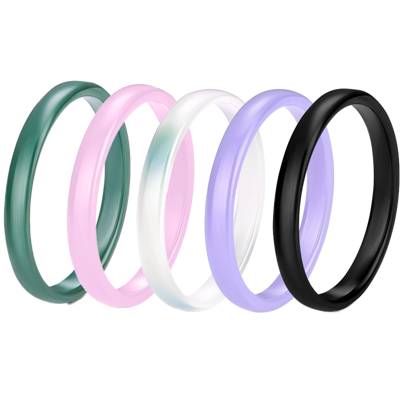 Elegant Colors Ceramic Series Smooth Finger Rings Women Girl