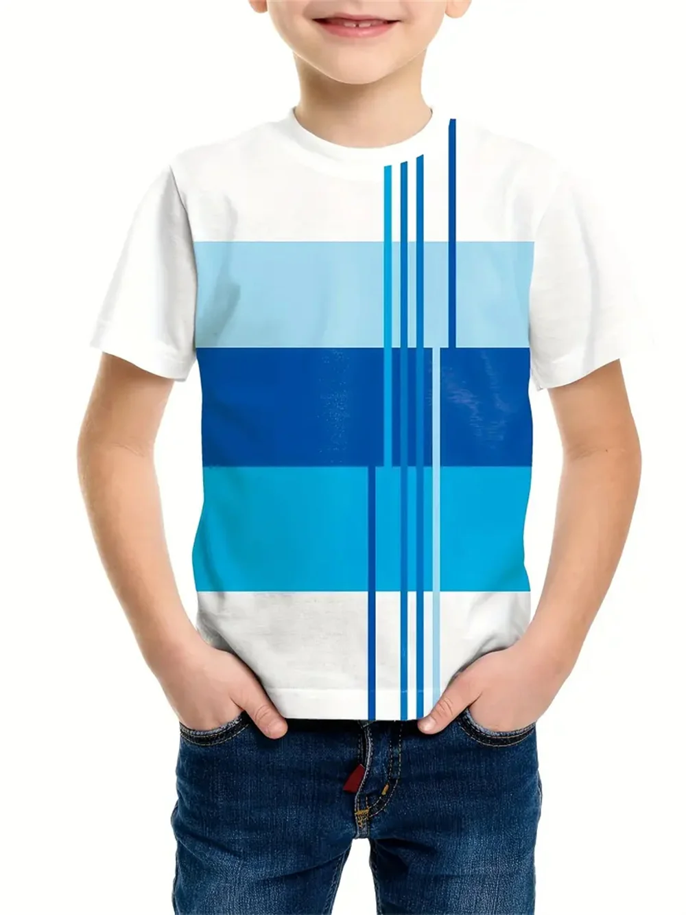 Striped Simplicity 3d Print Tee Shirt Kids Boys Clothes Short Sleeve Casual Children's Clothing Fashion T Shirt For Boys 5