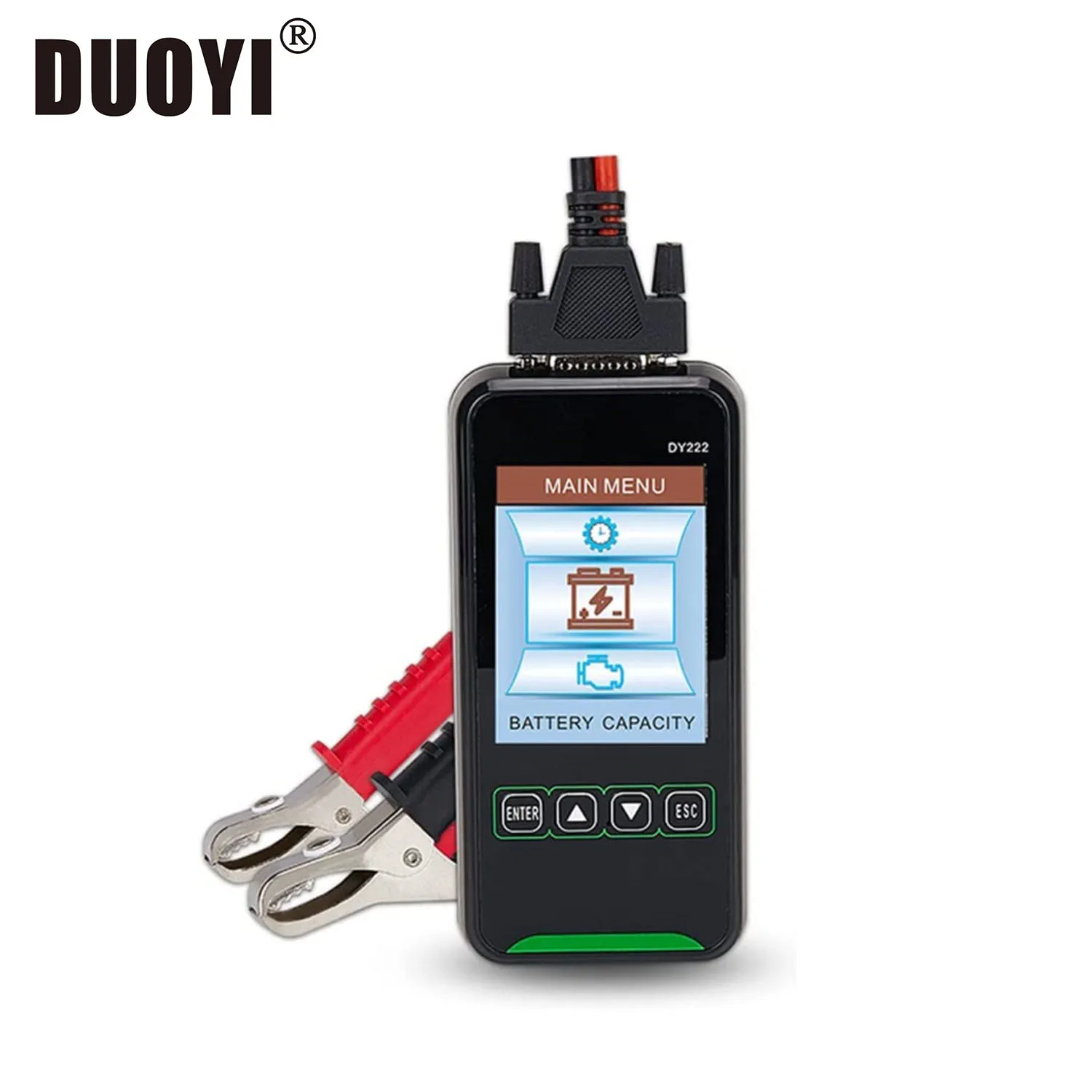 

DUOYI Car Battery Tester DY222 12V 24V Digital Automotive Diagnostic Battery Tester Analyzer 2000CCA Cranking Charging Test Tool