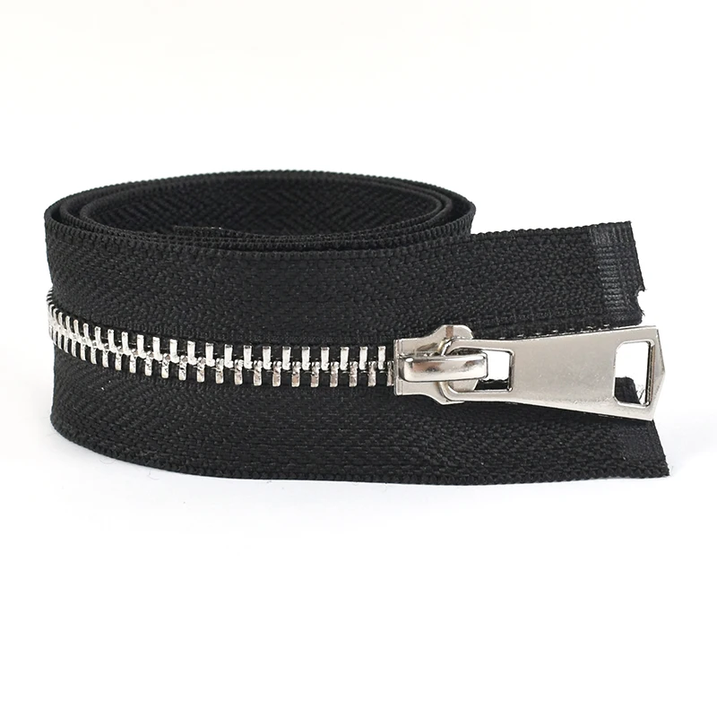 2pcs Meetee 5# Metal Zippers 15/60/70/80cm Auto Lock Zips for Down Coat Garments Zipper Shoes Pocket Garment Sewing Accessories 