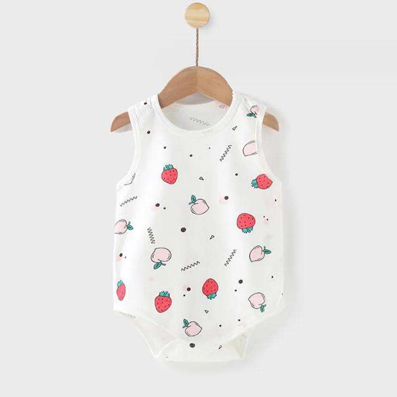 New baby summer cotton sleeveless thin jumpsuit