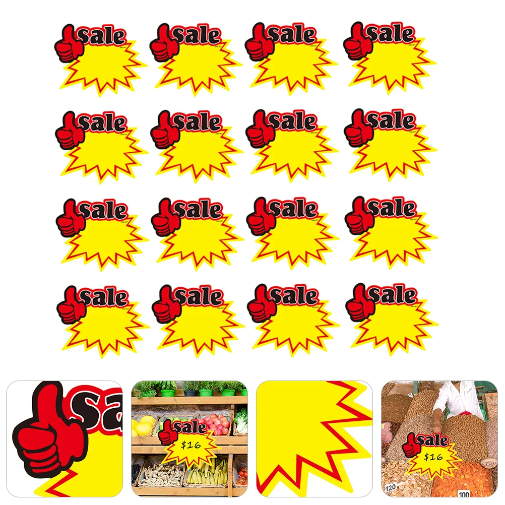 Commodity Price Tag Promotion Advertising Stickers Explosion Sticker Signs Price Label For Supermaket Store