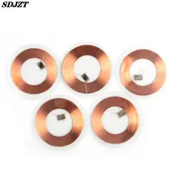 5Pcs 125KHz ID T5577 Writable Rewritable Copper Coil Coin Card Keyfob RFID Ultra-thin Cell Phone Access Card