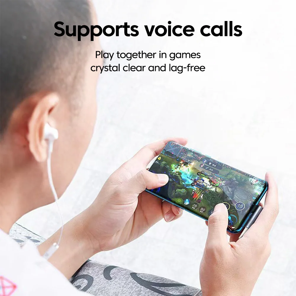 Elbow Type C to 3.5mm Jack Audio and Headphone Adapter with Voice Call Support