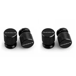 4Pcs Aluminum Car Wheel Tire Valve Caps Dust Covers (4pc - black)