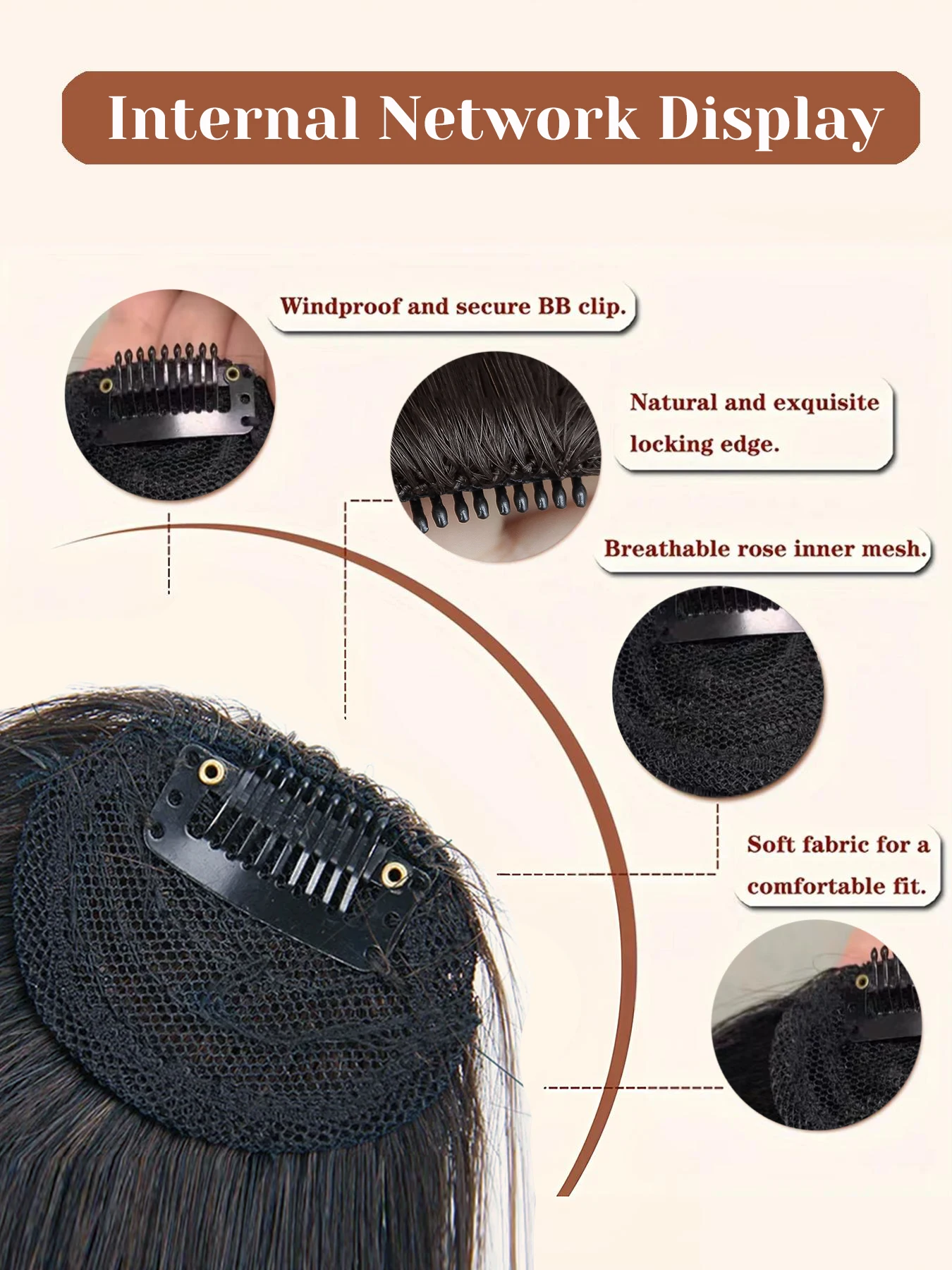 Synthetic Clip In Hair Bangs For Women Fake Fringe Hairpiece