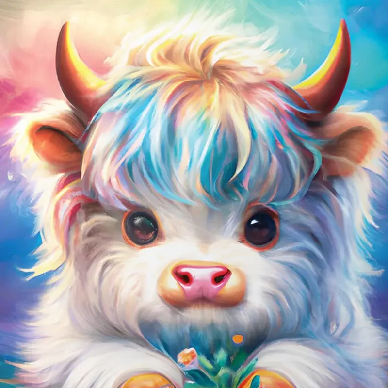 

Crystal Full Square AB Diy Diamond Painting Cross Stitch Animals Fairy cattle Diamond Embroidery Mosaic Rhinestones NeedleworK