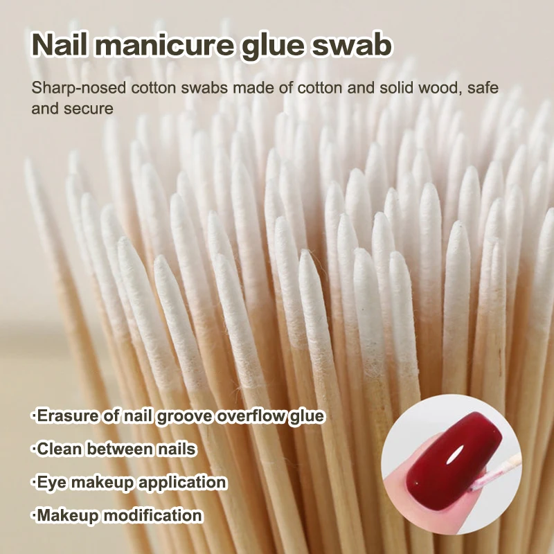 100pcs Micro Wood Cotton Swab Eyelash Extension Tools Tatoo Microblading Cleaning Wooden Sticks Cosmetic Cotton Brush Buds Tip Sc91f465d0698465d8c9b9ce1ebcca90ei