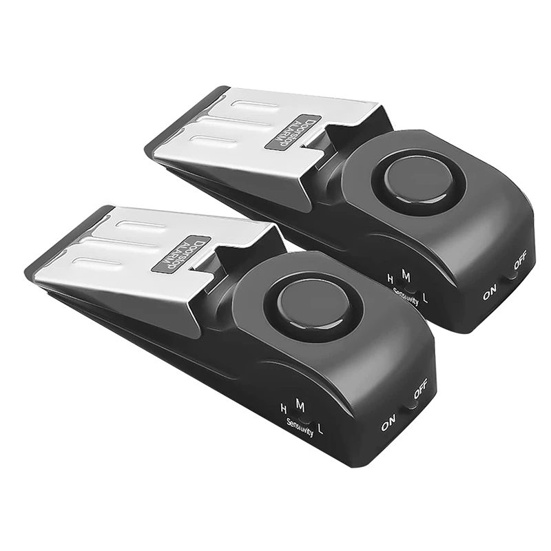 

2 Pack Door Alarm With 120DB Security Siren Door Stopper Alarm For Home Security Door Alarms