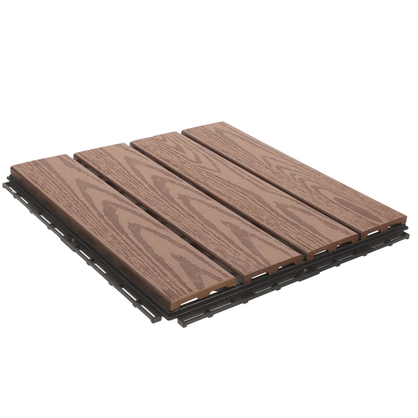 Carreaux de pont en plastique imbriqués, sol extérieur, patios, balcons, pelouse, Surface antidérapante Durable, décor de jardin, paquet de 24 pour l'extérieur