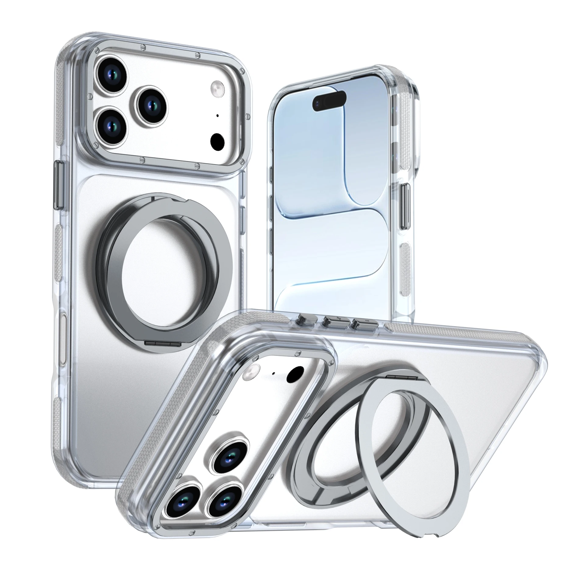 Clear Rotatable Magnetic Stand Shock-Proof Case with Full-Body Protection