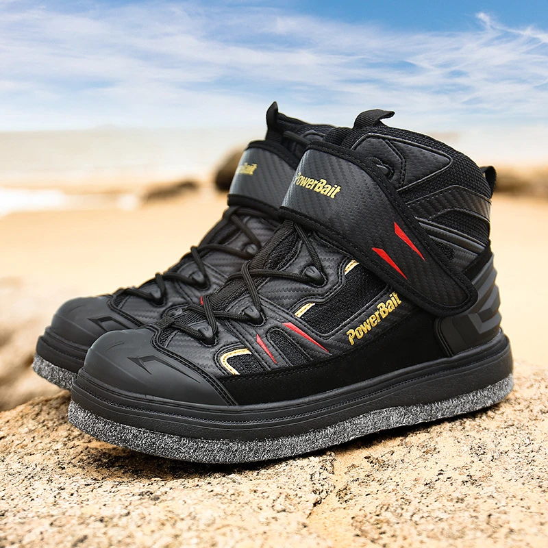Chaussures de chasse et pêche semelle feutre cloutée antidérapante pour randonnée camping rivière